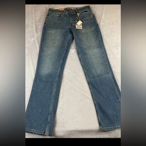 Devil Dog Dungarees Men Relaxed Bootcut Stretch light wash jeans size 32x32